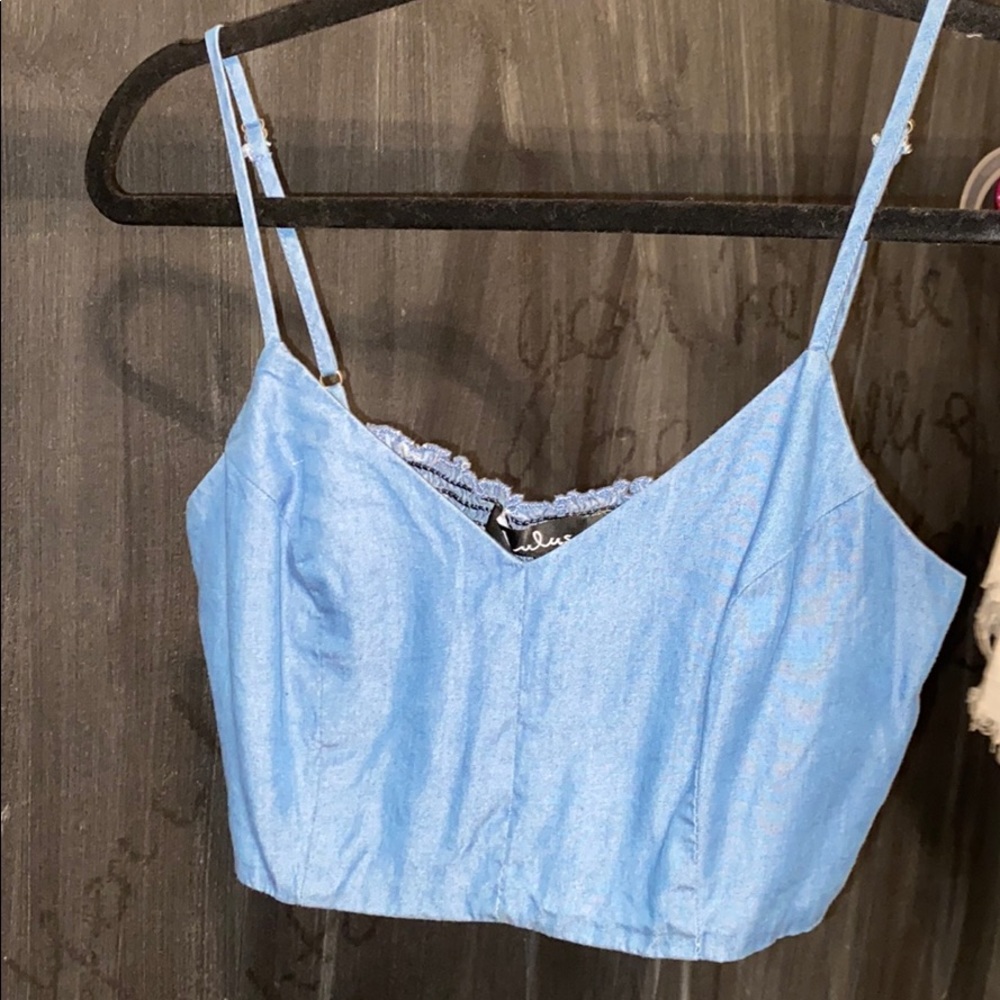 LULUS DENIM CROP TOP! 👏🏻🥂
